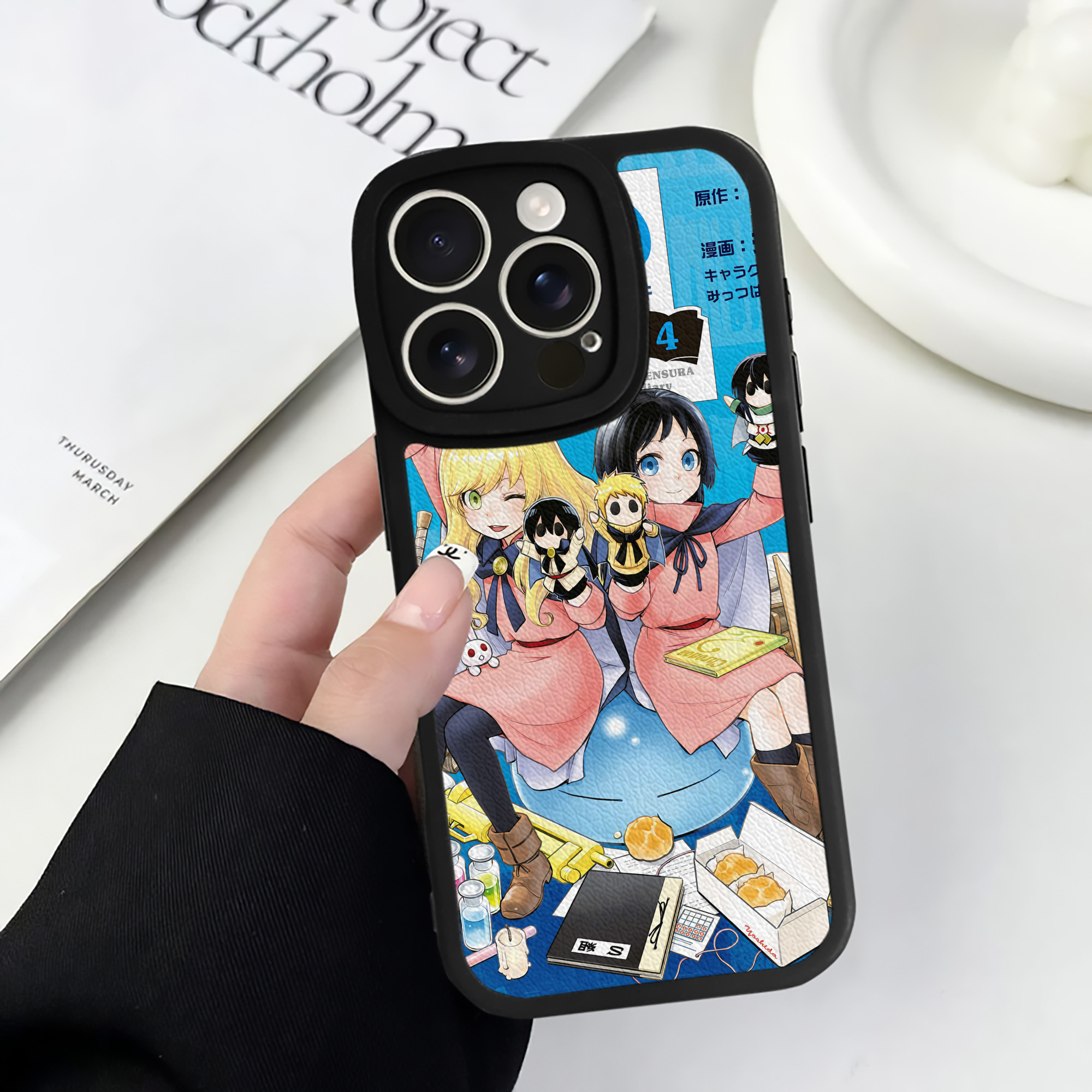 （画像用） 転スラ Regarding Reincarnated to Slime 【iPhone 16シリーズ対応】シリコンスマホケース（レザー調） 材質：シリコン